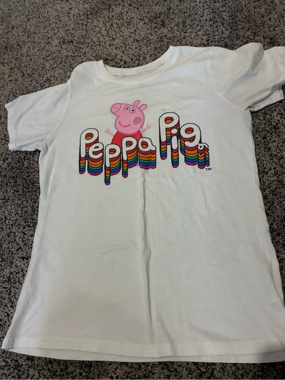 Ripple Junction White Peppa Pig Rainbow Logo Tee 2003